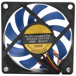 12V DC 32 70mm 4-benet computertaske CFM PWM CPU PC Fan Blå & Sort sort blå