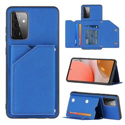 Gangxun Sag Til Samsung Galaxy A72 5g/4g Vintage Cuir Cover Læderetui Kofanger - Bleu