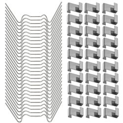 100stk Drivhusclips til glas, rustfrit stål Drivhus vinduesklip Glasrude fastgørelser