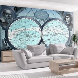 IlyDecor Carta da parati mappamondo - Cielo: Mappa 250x175