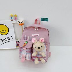 Ny børnehave drenge og piger Baby Cute Cartoon Tasker Børnehave Fashionable Rygsække Pink