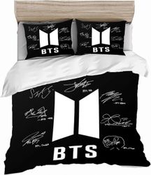 Kerota BTS-vuodevaatteet, TBS Bangtan Boys -pussilakana tyynyliinalla BTS Microfiber D -painatus, monivärinen, Single135x200cm