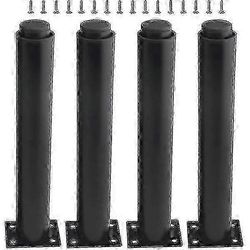 (25-42cm, musta) Sarja 4 vahvaa säädettävää metallihuonekalujalkaa - XinHan Edition 0621