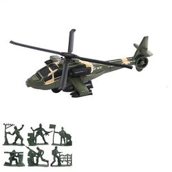 Zhuopai Kid's Alloy Simulation Militær Tank Pull Back Bil Model helicopter
