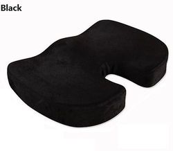 Memory Foam Ortopædisk pude Coccyx Kontorstol Sæde Smertelindrende pude U Ny Sort