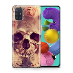 König Taske mobiltelefonbeskytter til Samsung Galaxy A30s Case Cover Bag Bumper Cases TPU Blomster Skull