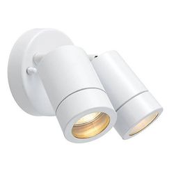 Saxby Lighting (Poole) Palin 2 Light Udendørs Spotlight Gloss Hvid, Glas IP44, GU10