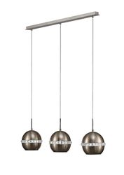 Inspired Lighting Andrea Loft Vedhæng 3 Lys E27 Lineær poleret Krom, Krystal