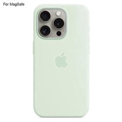 IPhone 15 Pro Max -kotelolle, joka on yhteensopiva MagSafe-nestemäisen silikonipuhelimen takakannen kanssa [Induction Popov Mint Green