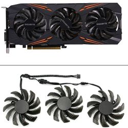 3pcs 75mm T128010su Kjølevifter For Gigabyte Aorus Gtx 1080 1070 Ti Gaming Fan Gtx 1070ti G1 Gaming svart