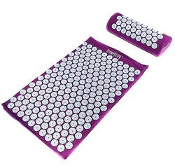 Coosilo Acupoint Yoga Mat Acupressureog Pude Set Neck Ryg Fodmassageapparat lilla