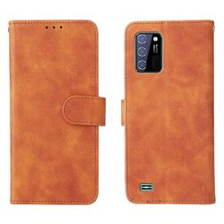 Etui til Oukitel C25 Cover Premium læder med kortholder Flip Folio magnetisk etui Etui Coque - sort Brown