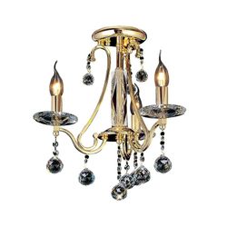 Inspired Lighting Bianco Semi Flush Loft 3 Let fransk guld, krystal