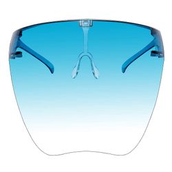 Anti Fog solbriller Fuld ansigtsbeskyttelse Briller Mode Visir Cover Beskyttelsesbriller (Gradient Cyan-blå) Ryd