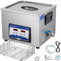 Vevor Ultraljudsrengörare 15L Smycken Rengöring Ultraljudsmaskin Digital UltrasonicKit Industriell Sonic Cleaner för smycken Klocka Ring Tandglas