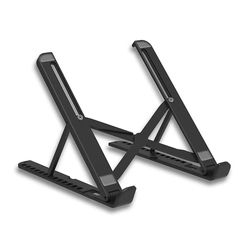 Anti skli sammenleggbar stasjonær støtteholder Justerbar Riser Tablet Stand Bracket Svart