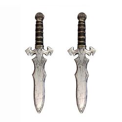 Keskiaikainen steampunk goottilainen Athame Scabbard Twin Small Sword Belt Hanger Back Sammakko Veitsen terän pidike Varas Cosplay metsästysvaippa ...