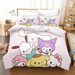 y976 Lakanat Cinnamoroll 100% polyesteri vuodevaatteet pussilakana lasten vuodevaatteet Peittosetti King Size Twin lakanat VVB976 135x200cm 53x78in