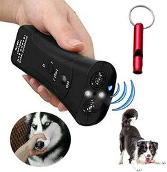 Xqday Hund Stop Bark Device Pet Gentle Trainer med ekstra fløjte, 3-i-1 hund uddannelse - Bark Control Device og lys, venlig adfærd uddannelsesværk...