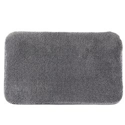 Eveltek Badeværelse tæpper Blød absorberende skridsikker fluffy tyk bademåtte til badekar Mørk grå 50CM*80CM