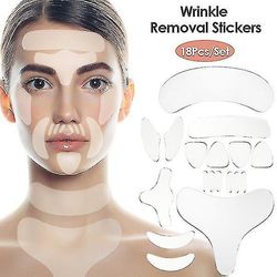 Genanvendelige Silikone Rynke Fjernelse Sticker Anti Rynke Aldrende Hud Løft Care Patch 18pcs