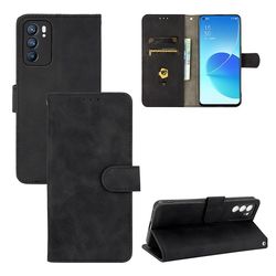 Etui til Oppo Reno 6 5g Cover Premium Læder Med Kortholder Flip Folio Magnetisk Etui Coque - Sort