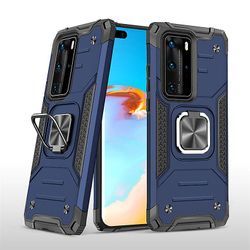 Stødsikker rustning sag for Huawei p40 pro/p40 pro + med støttefod all inclusive dække blå rpc1051
