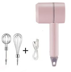 Yunshu Speed håndholdt køkken mini mixer til kage æggehvide bageværktøj Pink