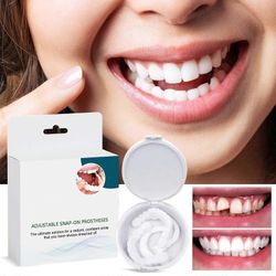 Hammasproteesihampaat Väliaikaiset tekohampaat Snap On Instant &; Confidence Smile, hammasviilut väliaikaiseen hampaiden palauttamiseen 4Paria ylä-...