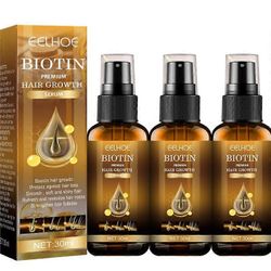 1-3X Biotin Hair Fast Growth Serum Spray Anti Hair Loss Prevent Eteeriset öljyt Kuivumista estävä Kaljuuntumisen hoito Hiustenhoito 30ml 3Bottles