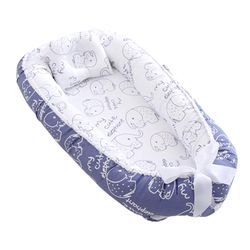 Tegneserie Baby Loungers For nyfødte Justerbare Baby Sleeping Nests Solsenger for baby spedbarn nyfødte Blue Elephant