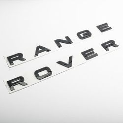 3d Abs Logo Range Rover Bokstäver Emblem Klistermärke Bil Front Hood Badge För Range Rover Sport Evoque L322 L320 L406 P38 Tillbehör Blank svart RR