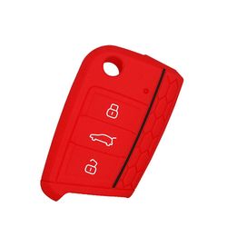 Sinknap Key Remote Case Cover Shell til Golf 7 Mk7 Skoda A7 silikone biltilbehør Rød