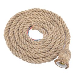 Hemp Rope Ceiling Light Vintage E27 hamppuköysi riippuvalaisimen pohja 3M-johdolla - 85-265V