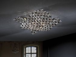 Schuller Lighting Lør 4 Lys Krystal Flush Loft Light Chrome, G9