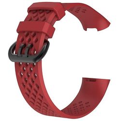 AIR Udskiftning blød silikonerem til Fitbit Charge 3 (6,5-9inch) - Rød
