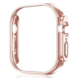 Apple Watch Ultra 2 49mm / Ultra 49mm kellokotelolle, pikalukitus, ontto PC-suojus, iskunkestävä, älykäs Monivärinen Rose Gold