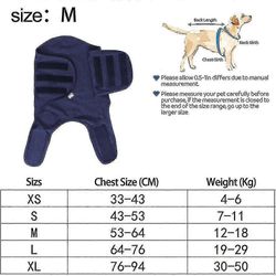 Comfort Dog Anxiety Relief Coat, Koiran ahdistus rauhoittava liivikääre ukkosmyrskylle, matkustaminen, ilotulitus, eläinlääkärin vierailut Sininen M