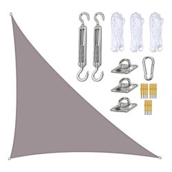 3x4x5m Vandtæt Shade Sail Fortelt Solskærm trekantet fortelt-terrasse Pool Baldakin Trekant Til Udendørs Patio Garden Markiser Khaki