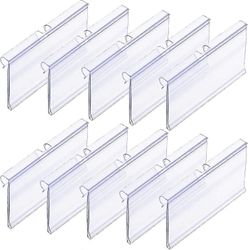 50 kpl kirkkaat muoviset tarrapidikkeet lankahyllyn vähittäismyyntihintatarralle, 8 cm x 4 cm koritarrapidike säilytysastioiden tarroihin, kauppata...