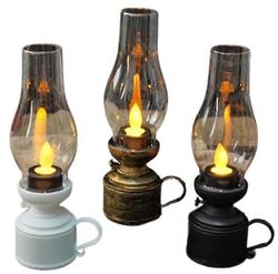 Led vintage kerosiinilamppu elektroninen kääntökynttilä, LED-koristevalo 2024 Uusi Kultainen sydänlanka