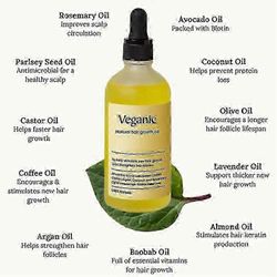 3kpl eganic luonnollinen hiusten kasvuöljy, vegaaninen hiusten kasvuöljy, vegaaninen hiusöljy kuiville vaurioituneille hiuksille