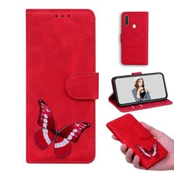 Etui til Oppo A8 / A31 2020 Butterfly Cover Premium Læder Magnetisk- Pink Rød
