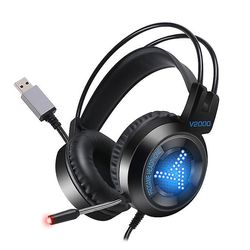 3,5 mm usb kablet gaming headset ledet lys bass surround lyd over øret spillet hodetelefon med støyreduserende mikrofon for pc bærbar pubg spill