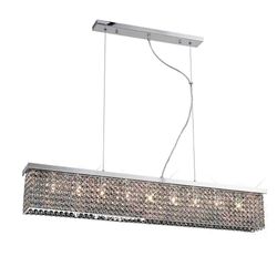 Inspired Lighting Piazza Loft Vedhæng Rektangulær 9 lys poleret Krom, Krystal