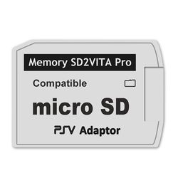 SD2Vita 5.0 minnekortadapter, for PS Vita PSVSD-SD-adapter for PSV 1000/2000 PSTV FW 3.60 HENka Hvit