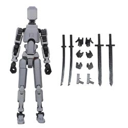 Joyy T13 Action Figure,Titan 13 Action Figure,Robot Action Figure,3D-trykt action,50% tilbud grå