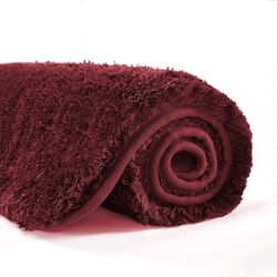 Heyone HUOGUO kylpyhuoneen matto liukumaton kylpymatto kylpyhuoneeseen (16 x 24, punainen) vettä imevä pehmeä mikrokuitu shaggy kylpyhuonematto kon...