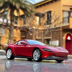 Redkid 1/24 Ferrari ROMA Alloy Racing Car -malli Diecasts Metal Toy Sports Car Model High Simulation Collection Lasten lahjat Punainen