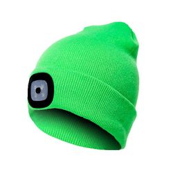 Beanie Hat med light unisex usb genopladelig beanie cap med lys forlygte beanie grøn